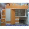 Детская кровать чердак Орион со шкафом и рабочей зоной